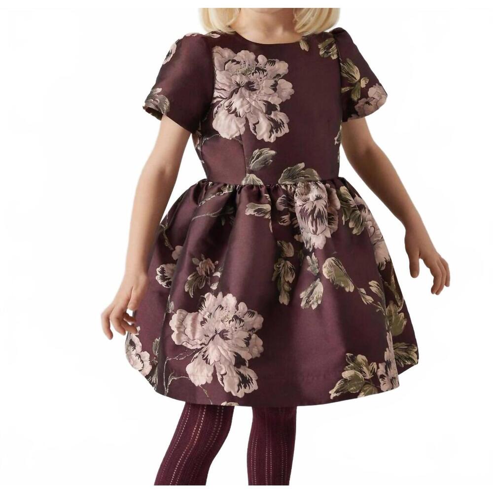 NEW MARMAR COPENHAGEN doreen dress in deep mulberry jacquard